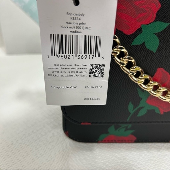 Kate Spade Madison Rose Toss Printed Flap Crossbody bag NWT - Picture 9 of 12